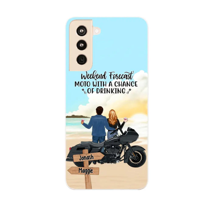 No Road Is Too Long When We Are Riding Together - Personalized Phone Case For Couples, Motorcycle Lovers