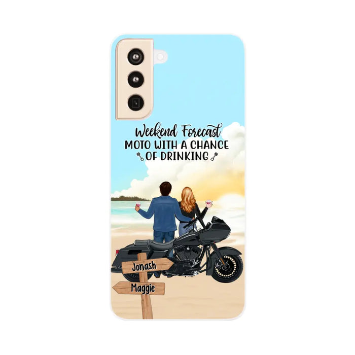 No Road Is Too Long When We Are Riding Together - Personalized Phone Case For Couples, Motorcycle Lovers