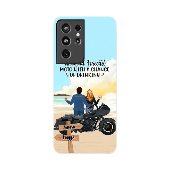 No Road Is Too Long When We Are Riding Together - Personalized Phone Case For Couples, Motorcycle Lovers