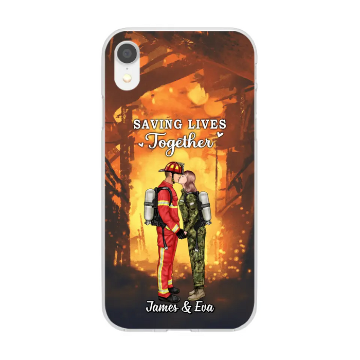 Saving Lives Together - Personalized Phone Case Firefighter, EMS, Nurse, Police Officer, Military