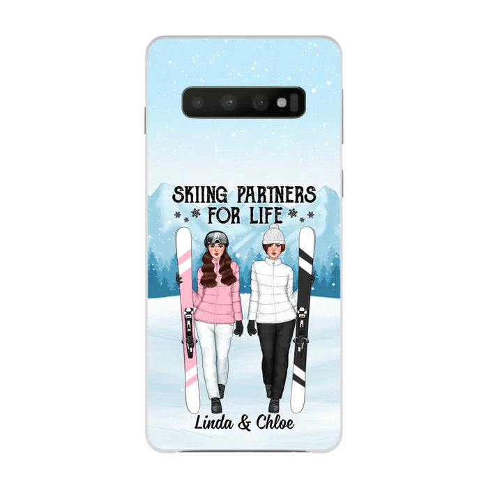 Skiing Partners For Life - Personalized Phone Case For Friends, For Her, Skiing