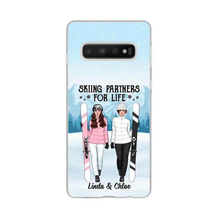 Skiing Partners For Life - Personalized Phone Case For Friends, For Her, Skiing