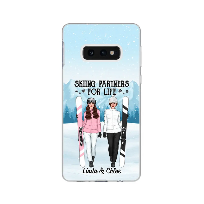 Skiing Partners For Life - Personalized Phone Case For Friends, For Her, Skiing