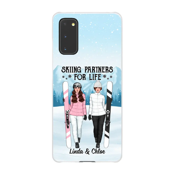 Skiing Partners For Life - Personalized Phone Case For Friends, For Her, Skiing