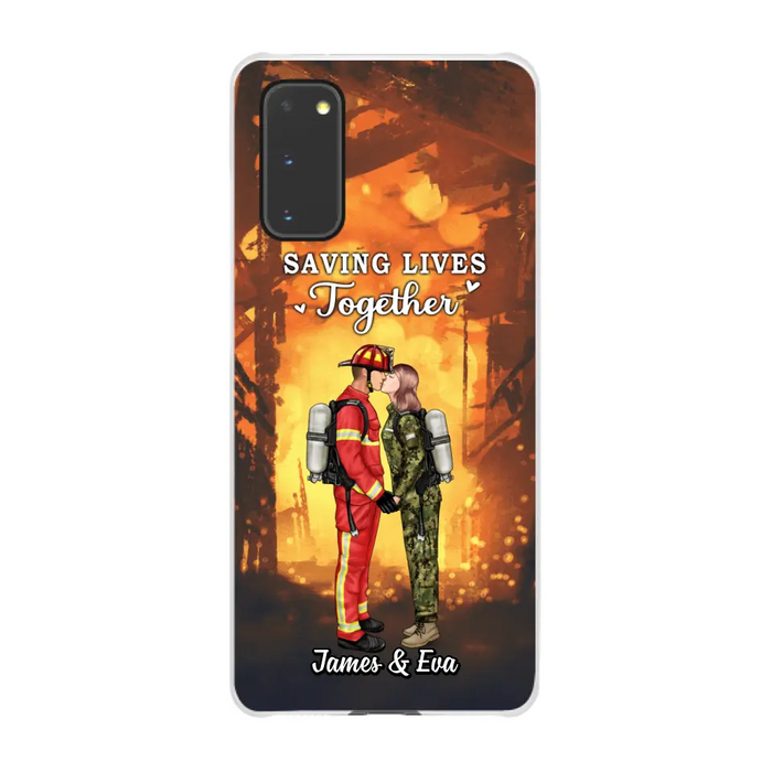 Saving Lives Together - Personalized Phone Case Firefighter, EMS, Nurse, Police Officer, Military