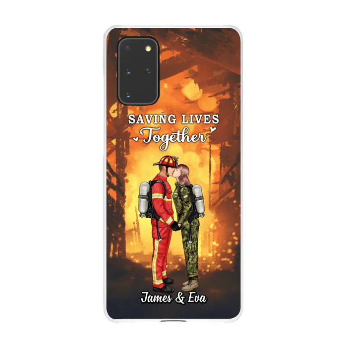 Saving Lives Together - Personalized Phone Case Firefighter, EMS, Nurse, Police Officer, Military