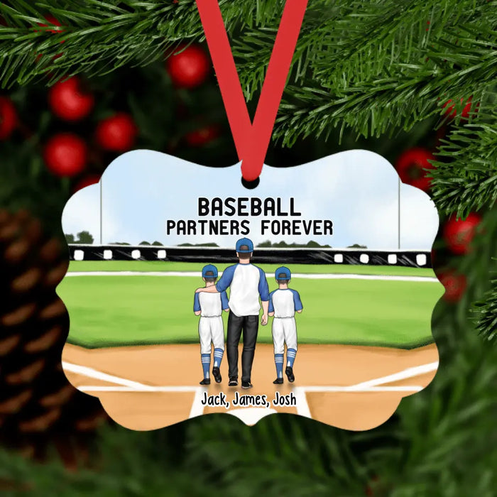 Baseball Partners Forever - Christmas Personalized Gifts Custom Ornament for Family for Dad