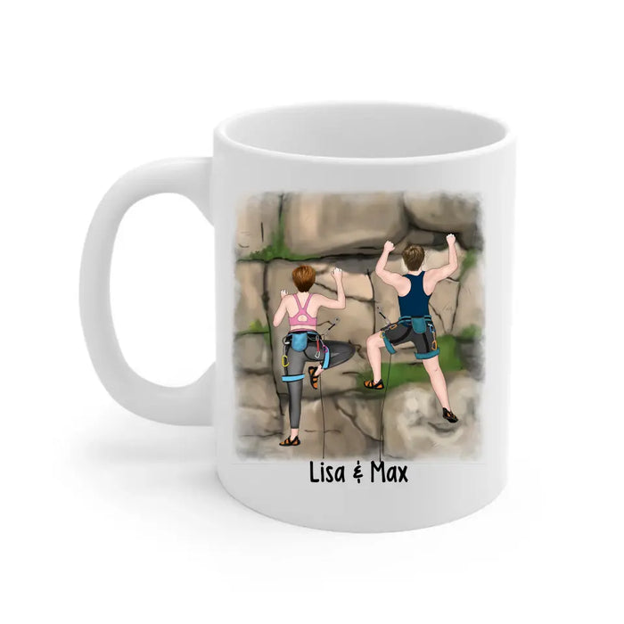 Partner in Climb - Personalized Gifts Custom Climbing Mug for Her, for Him, for Couples - Climbing Lovers