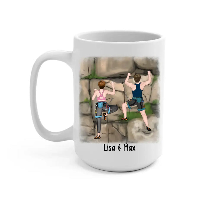 Partner in Climb - Personalized Gifts Custom Climbing Mug for Her, for Him, for Couples - Climbing Lovers