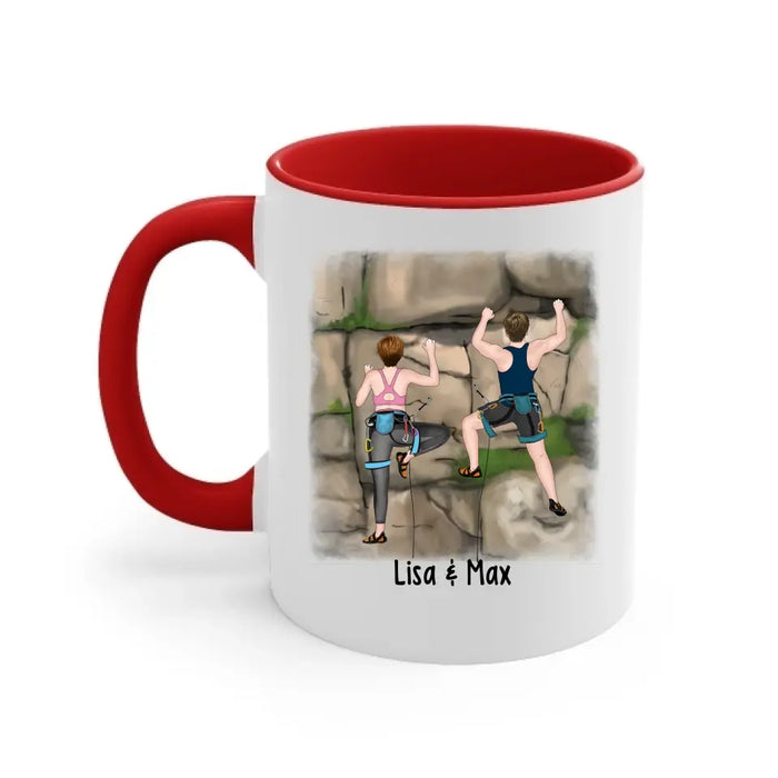 Partner in Climb - Personalized Gifts Custom Climbing Mug for Her, for Him, for Couples - Climbing Lovers