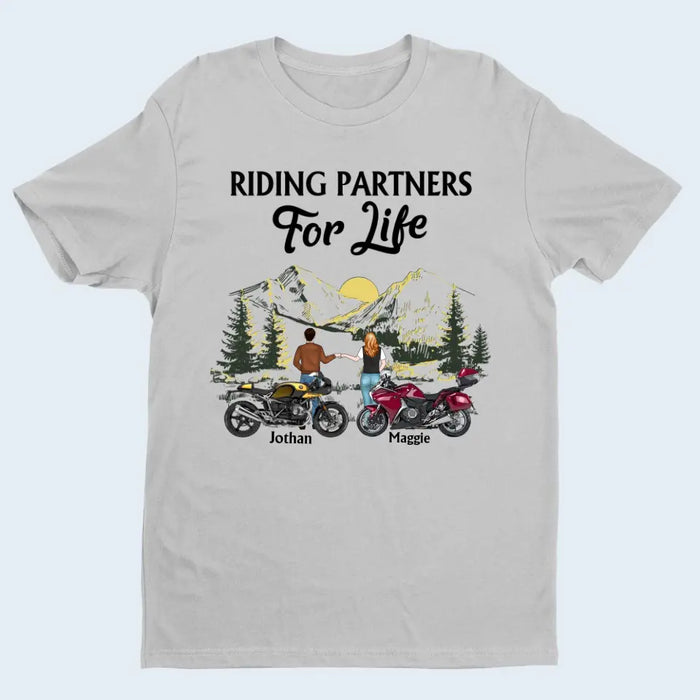 Riding Partners for Life - Personalized Gifts Custom Motorbike Shirt for Couples, Motorbike Lovers