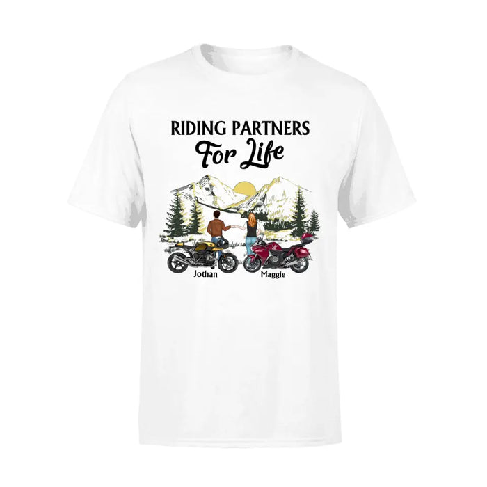 Riding Partners for Life - Personalized Gifts Custom Motorbike Shirt for Couples, Motorbike Lovers