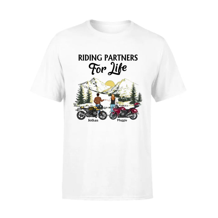 Riding Partners for Life - Personalized Gifts Custom Motorbike Shirt for Couples, Motorbike Lovers