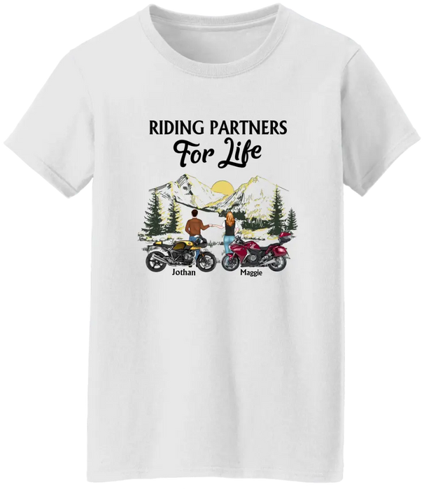 Riding Partners for Life - Personalized Gifts Custom Motorbike Shirt for Couples, Motorbike Lovers