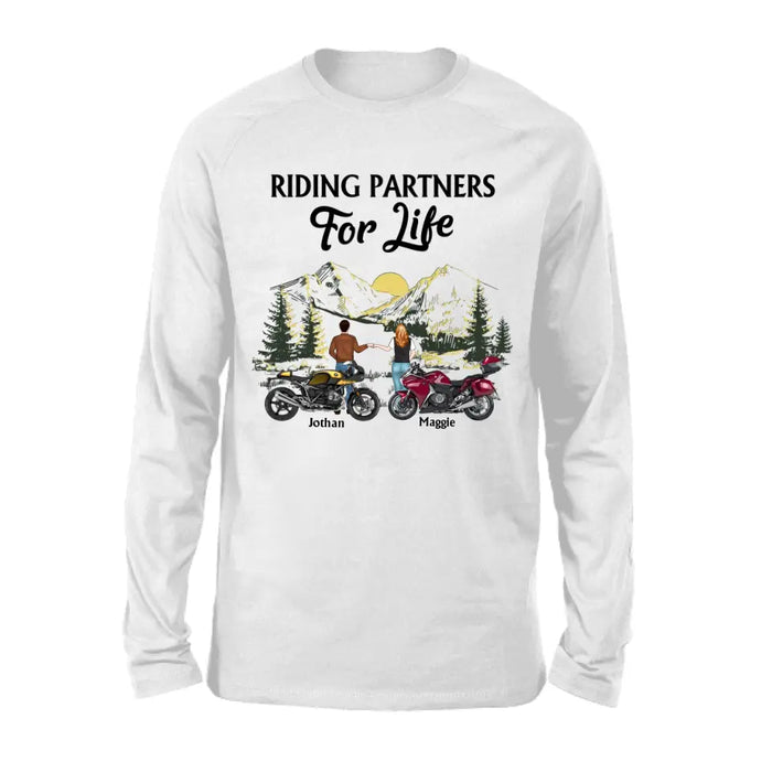 Riding Partners for Life - Personalized Gifts Custom Motorbike Shirt for Couples, Motorbike Lovers