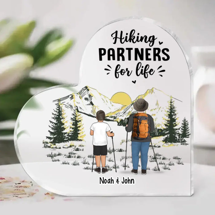 Hiking Partners for Life - Personalized Gifts Custom Hiking Acrylic Plaque for Family, Couples, and Hiking Lovers