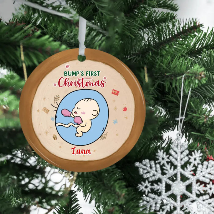 Bump's First Christmas - Personalized Gifts Custom Ornament for Family for Mom