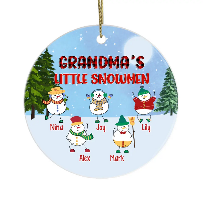 Grandma's Little Snowmen - Christmas Personalized Gifts Custom Ornament for Grandma