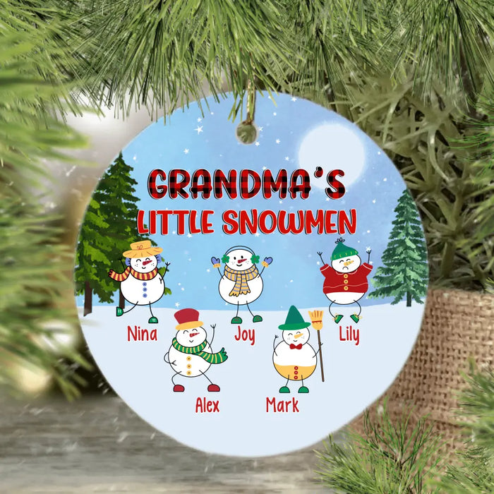 Grandma's Little Snowmen - Christmas Personalized Gifts Custom Ornament for Grandma