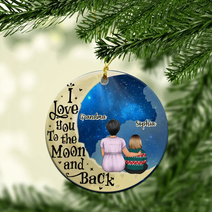 I Love You to the Moon and Back - Personalized Gifts Custom Ornament for Grandchildren for Grandma