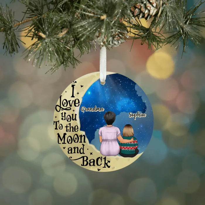 I Love You to the Moon and Back - Personalized Gifts Custom Ornament for Grandchildren for Grandma