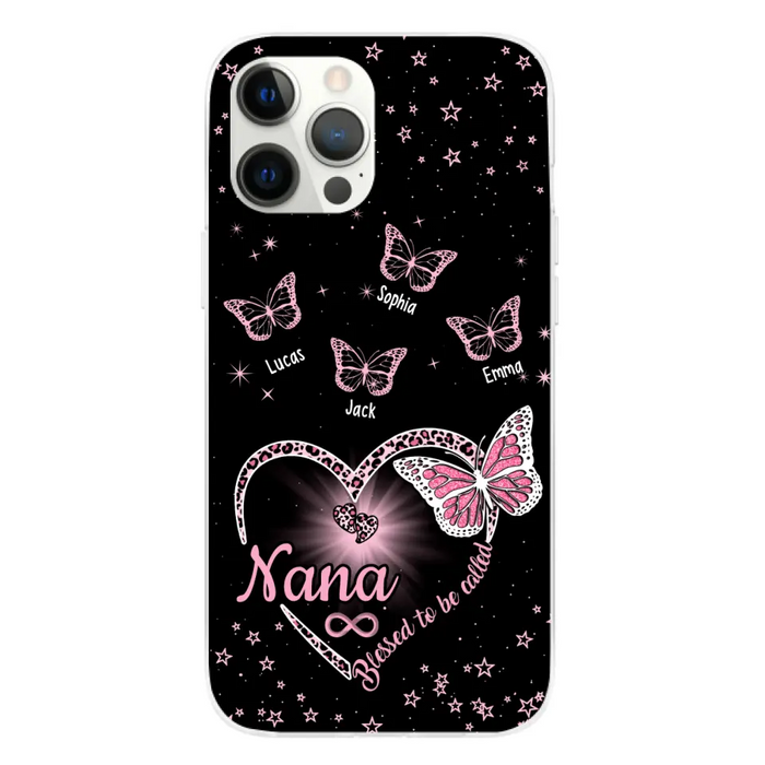 Blessed to Be Called Grandma - Personalized Gifts Custom Butterfly Phone Case for Grandma, Butterfly Lovers