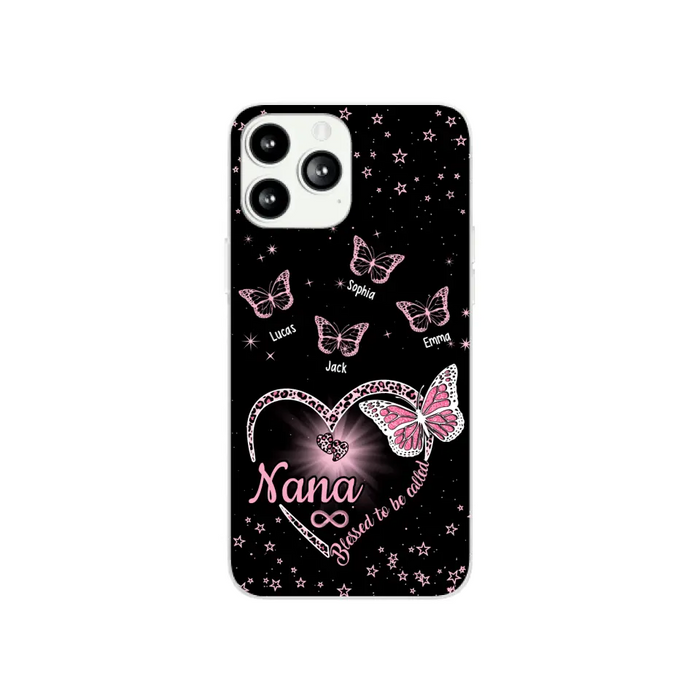 Blessed to Be Called Grandma - Personalized Gifts Custom Butterfly Phone Case for Grandma, Butterfly Lovers