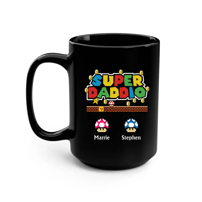 Super Daddio Funny Dad - Personalized Gifts Custom Mushroom Mug for Dad, Father's Day Gifts