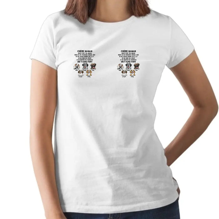 Chère Maman On T'aime Fort - Personalized Gifts Custom Dog Shirt For Dog Lovers, Dog Lovers