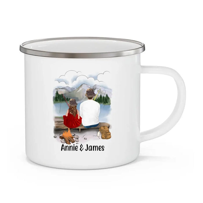 Fishing Partner for Life - Personalized Gifts Custom Enamel Mug for Fishing Lovers