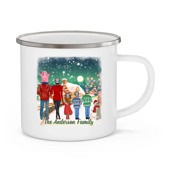 Home Is Where the Heart Is - Christmas Personalized Gifts Custom Dog Enamel Mug for Family, Dog Lovers