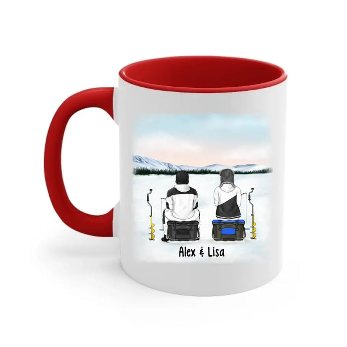 Ice Fishing Partners for Life - Personalized Gifts Custom Ice Fishing Mug for Couples, Ice Fishing Lovers