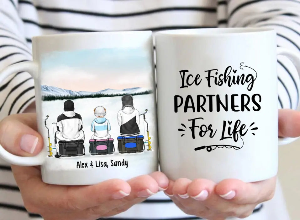 Ice Fishing Partners for Life - Personalized Gifts Custom Ice Fishing Mug for Family, Ice Fishing Lovers