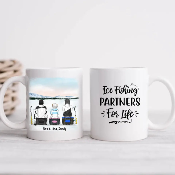 Ice Fishing Partners for Life - Personalized Gifts Custom Ice Fishing Mug for Family, Ice Fishing Lovers