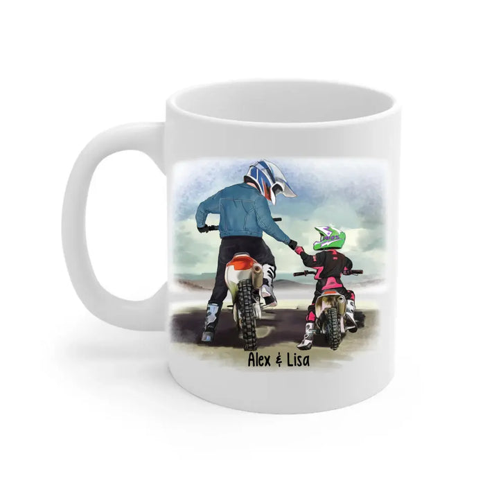 Riding Partners for Life Father & Son Daughter - Personalized Gifts Custom Motor Mug for Dad, Motor Lovers