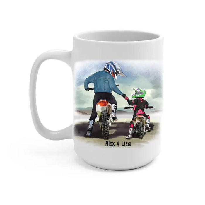 Riding Partners for Life Father & Son Daughter - Personalized Gifts Custom Motor Mug for Dad, Motor Lovers