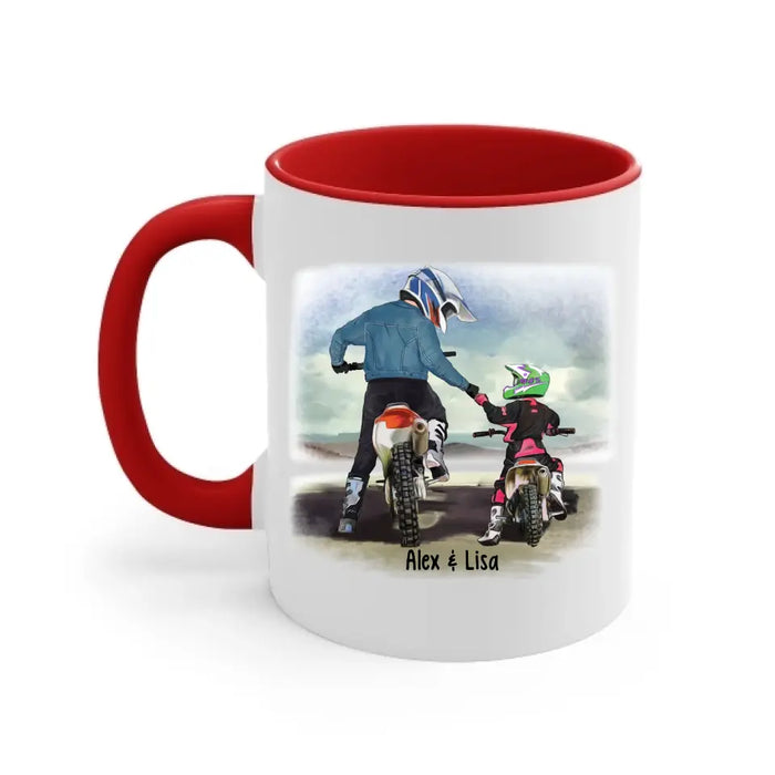 Riding Partners for Life Father & Son Daughter - Personalized Gifts Custom Motor Mug for Dad, Motor Lovers