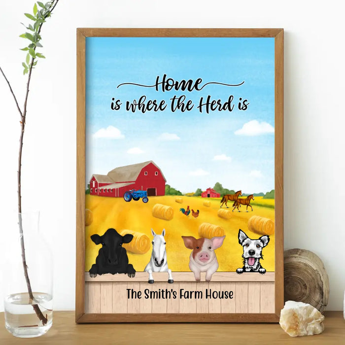 Together Is Our Favorite Place to Be Cow Horse Pig Dog - Personalized Gifts Custom Farming Poster, Gift For Farmers