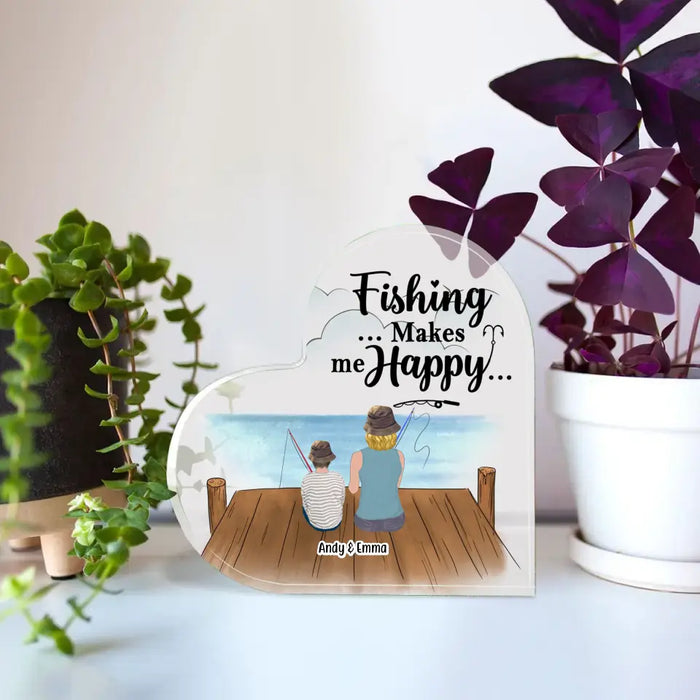 I Reel-ly Love You Mother and Son Daughter - Personalized Gifts Custom Acrylic Plaque for Fishing Lovers