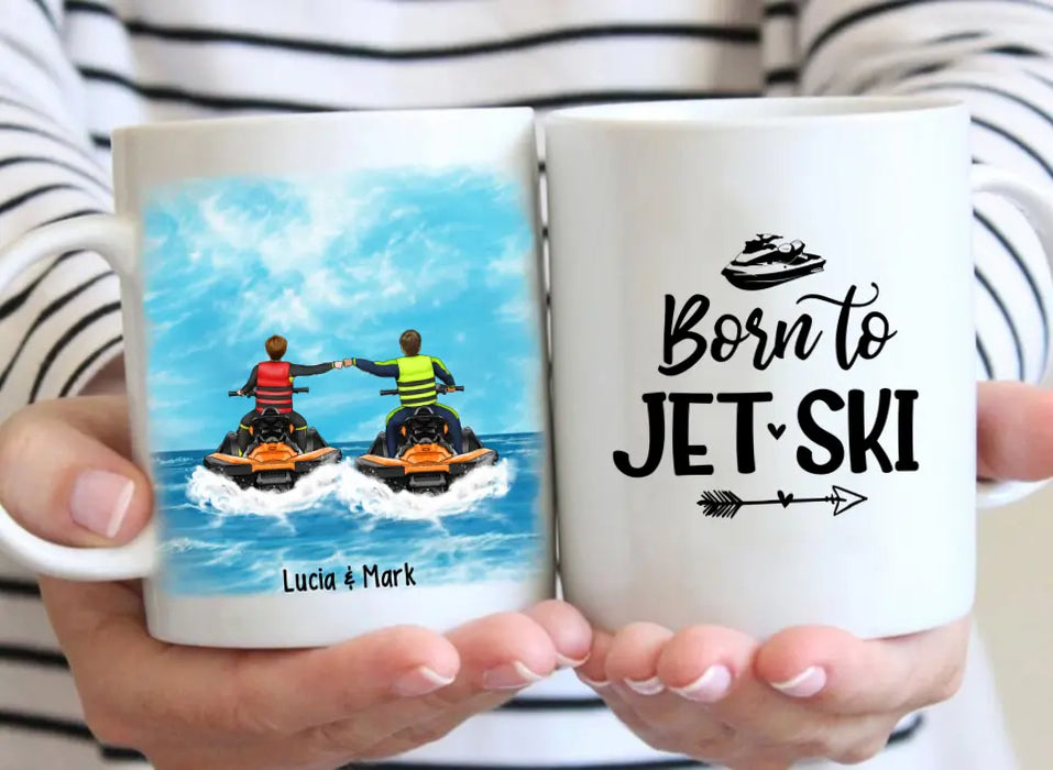 Born to Jet-Ski - Personalized Gifts Custom Jet-Ski Mug for Friends for Couples, Jet-Ski Lovers