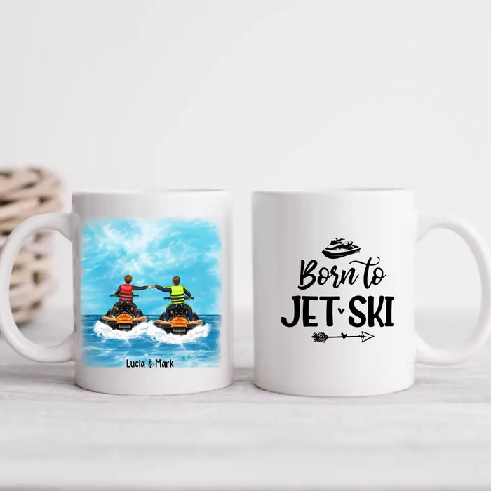 Born to Jet-Ski - Personalized Gifts Custom Jet-Ski Mug for Friends for Couples, Jet-Ski Lovers