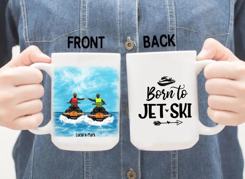 Born to Jet-Ski - Personalized Gifts Custom Jet-Ski Mug for Friends for Couples, Jet-Ski Lovers