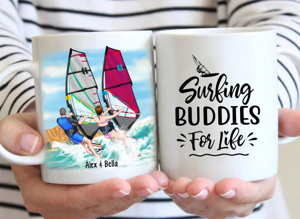 Surfing Buddies for Life - Personalized Gifts Custom Surfing Mug for Friends for Couples, Surfing Lovers