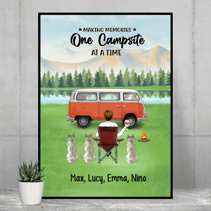 Making Memories One Campsite at a Time - Personalized Gifts Custom Camping Poster for Dog Mom, Camping Lovers