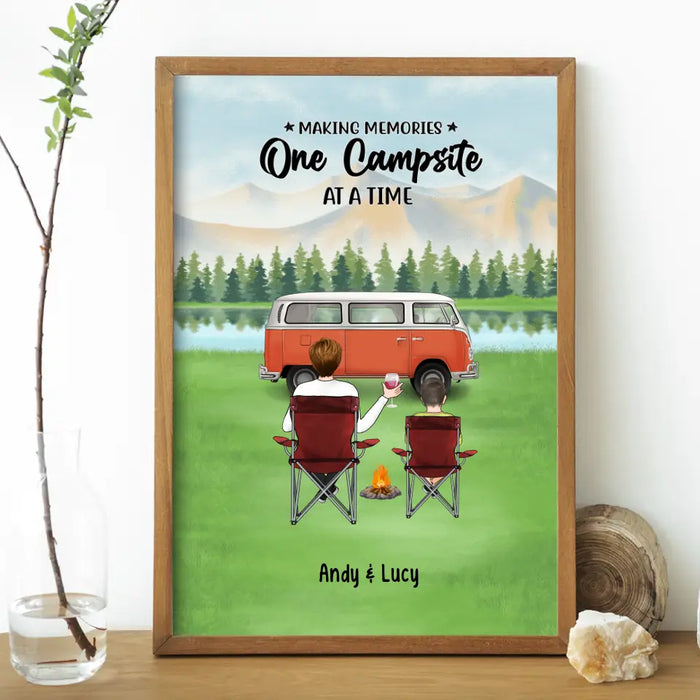 Making Memories One Campsite at a Time Woman & Kids - Personalized Gifts Custom Camping Poster for Mom, Camping Lovers