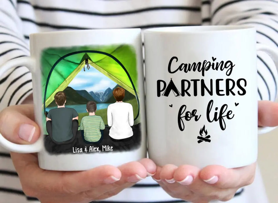 Camping Partners for Life Tent View - Personalized Gifts Custom Camping Mug for Family for Couples, Camping Lovers