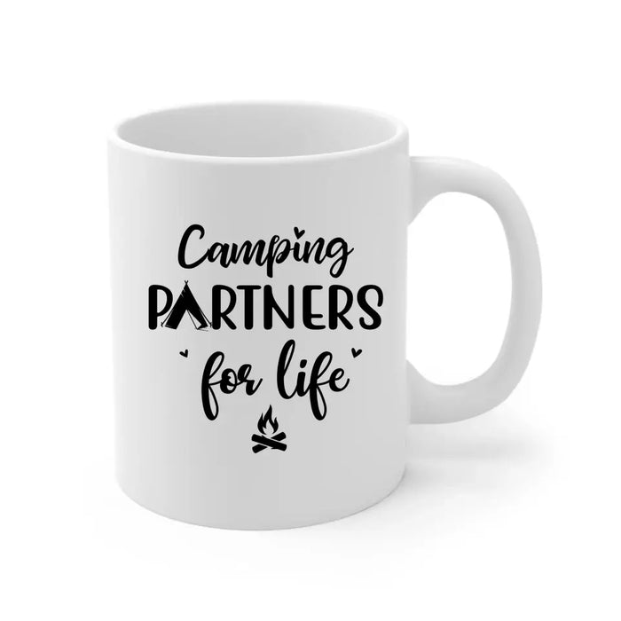 Camping Partners for Life Tent View - Personalized Gifts Custom Camping Mug for Family for Couples, Camping Lovers