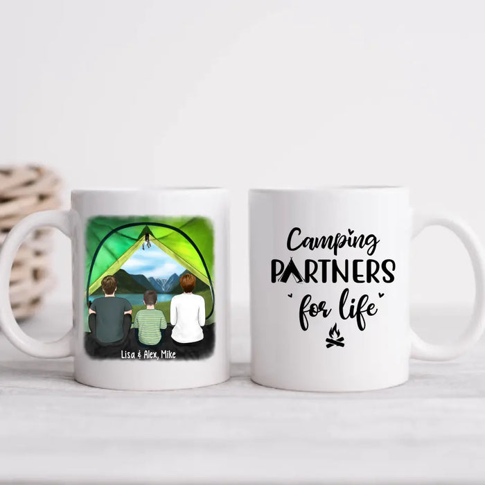 Camping Partners for Life Tent View - Personalized Gifts Custom Camping Mug for Family for Couples, Camping Lovers