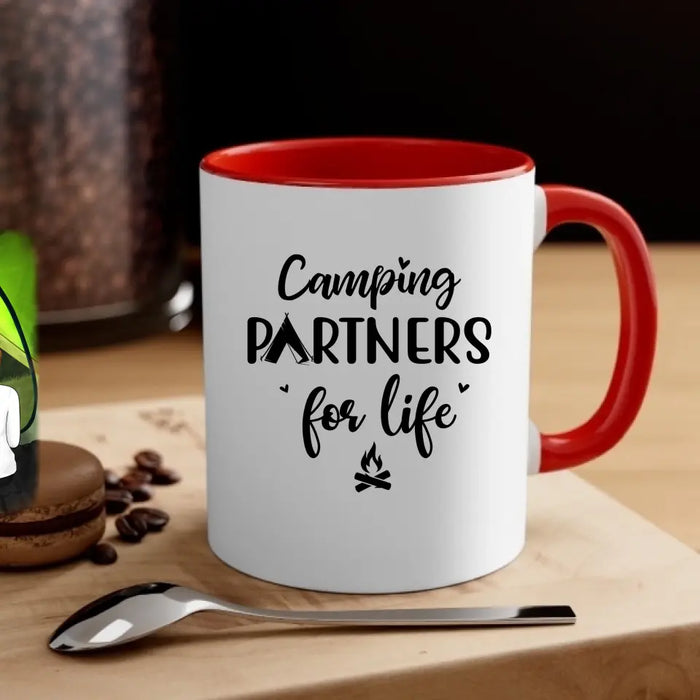 Camping Partners for Life Tent View - Personalized Gifts Custom Camping Mug for Family for Couples, Camping Lovers