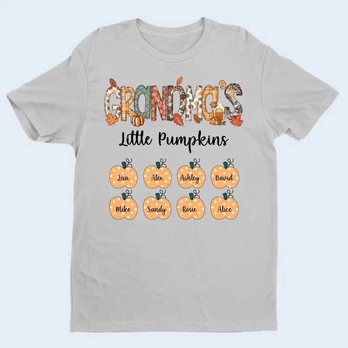 Grandma's Little Pumpkins - Personalized Gifts Custom Pumpkin Shirt for Nana Grandma